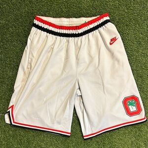 Nike Ohio Buckeyes Dri Fit White Shorts with Red and Black Trim Size XL